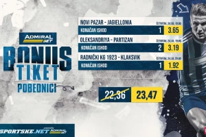 AdmiralBet i Sportske bonus tiket - Pobede srpskih klubova donose kvotu 23,47!
